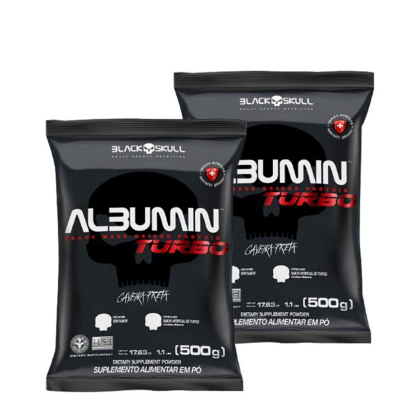 Albumin Turbo Refil (500g) - 2 unidades Black Skull