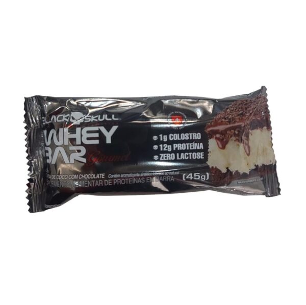 Whey Bar Gourmet (45g) - Torta de Coco c/ Chocolate Black Skull ZERO LACTOSE