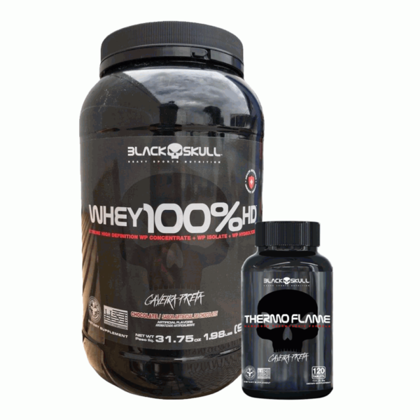 KIT Whey + Termogênico Black Skull