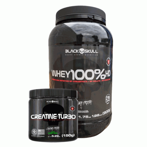 Kit Creatina + Whey Black Skull